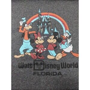 Walt Disney World Florida T Shirt Gray Mickey Minnie Goofy Donald Adult XL